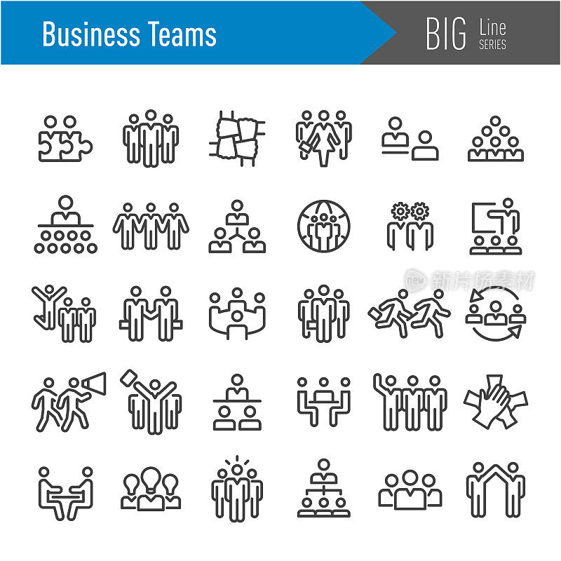 Business Teams Icons - Big Line Series